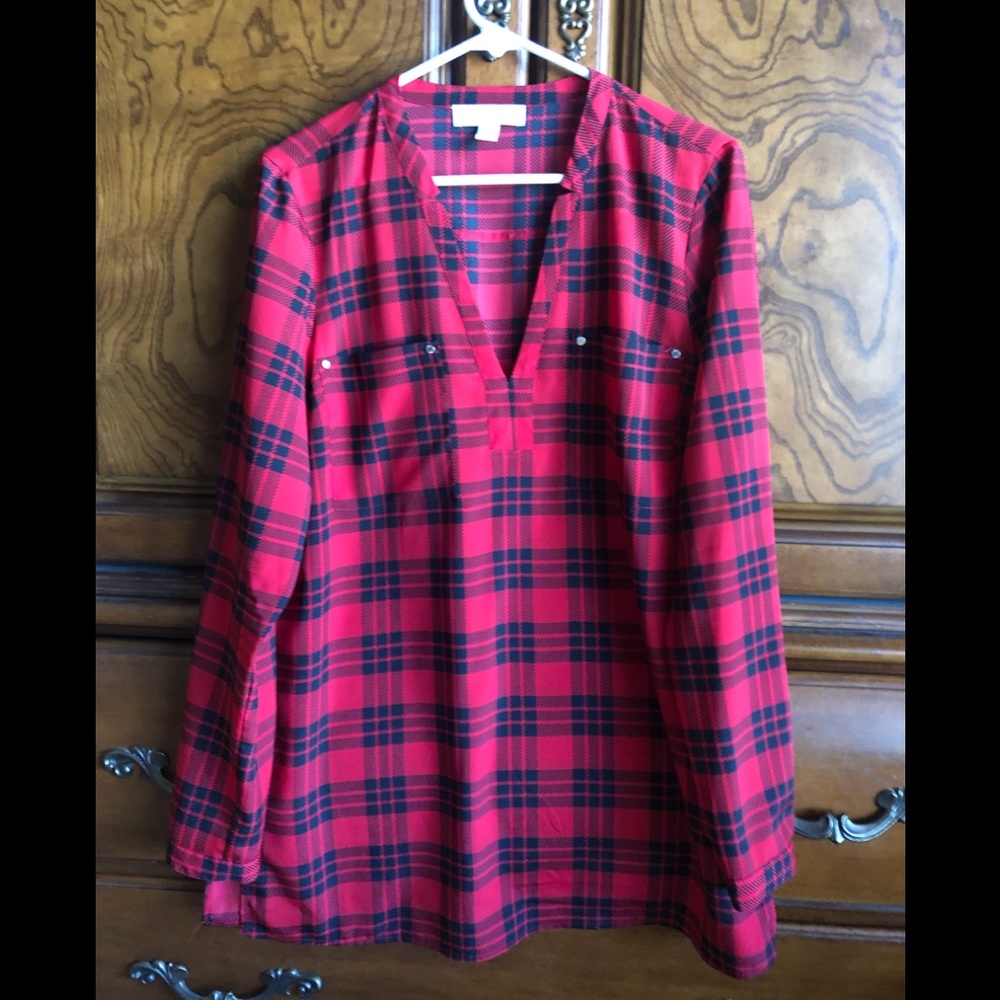 Michael Michael Kors Buffalo Plaid Blouse